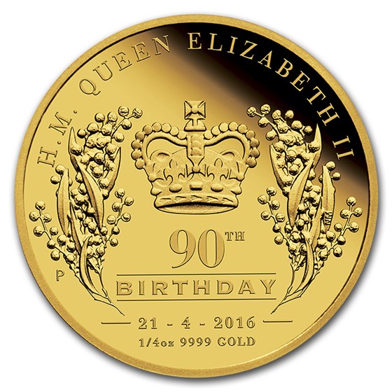 2016 Australia 1/4 oz Gold Queen's 90th Birthday Proof (HR) 2016 Australia 1/4 oz Gold Queen's 90th Birthday Proof (HR)
